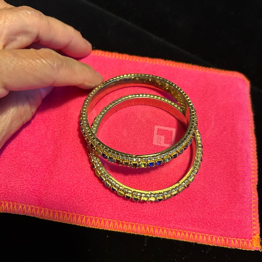 Colorful Gemstone Gold Bangles - Picture 3 of 3